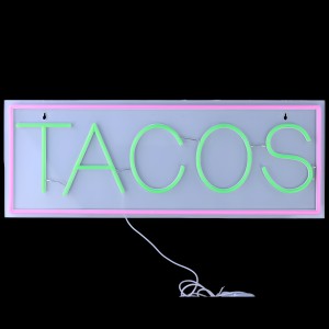 23.75" x  8.75" Neon Sign With Remote Controller - Tacos [LED-NS002]